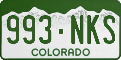 CO license plate 993NKS