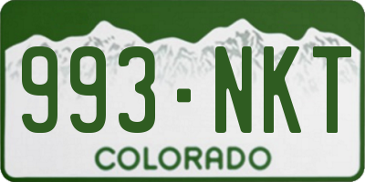 CO license plate 993NKT