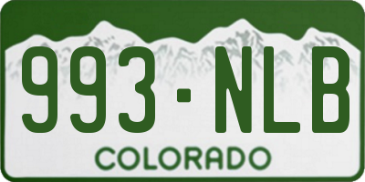 CO license plate 993NLB