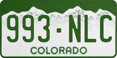 CO license plate 993NLC