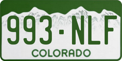 CO license plate 993NLF