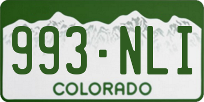 CO license plate 993NLI