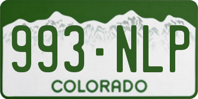 CO license plate 993NLP