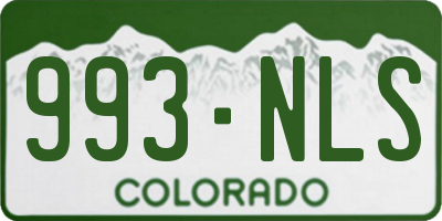CO license plate 993NLS