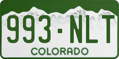 CO license plate 993NLT