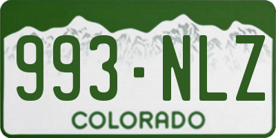 CO license plate 993NLZ