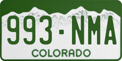 CO license plate 993NMA