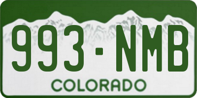 CO license plate 993NMB