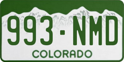 CO license plate 993NMD
