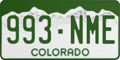 CO license plate 993NME