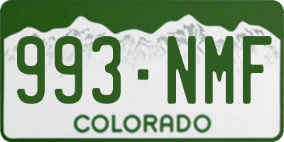 CO license plate 993NMF