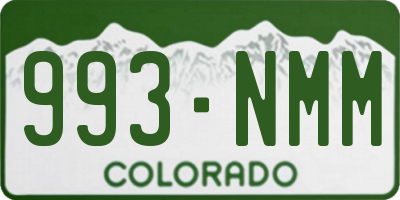 CO license plate 993NMM