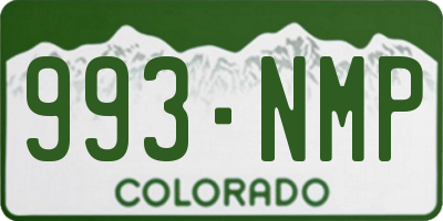 CO license plate 993NMP