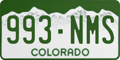 CO license plate 993NMS
