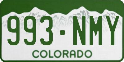 CO license plate 993NMY