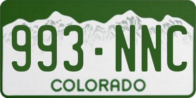 CO license plate 993NNC
