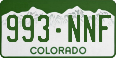 CO license plate 993NNF