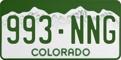 CO license plate 993NNG