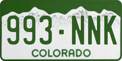 CO license plate 993NNK