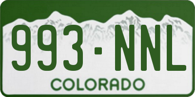 CO license plate 993NNL