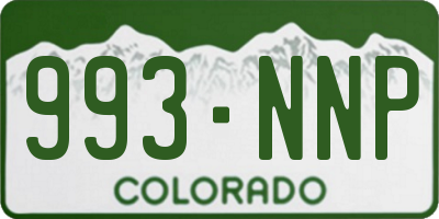 CO license plate 993NNP