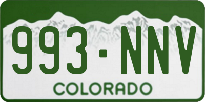 CO license plate 993NNV