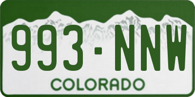 CO license plate 993NNW