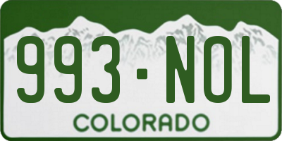 CO license plate 993NOL