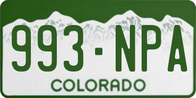 CO license plate 993NPA