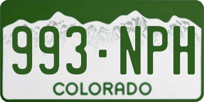 CO license plate 993NPH