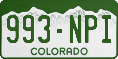 CO license plate 993NPI