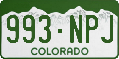 CO license plate 993NPJ