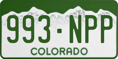 CO license plate 993NPP