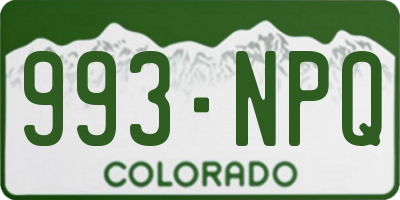 CO license plate 993NPQ