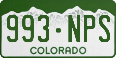 CO license plate 993NPS