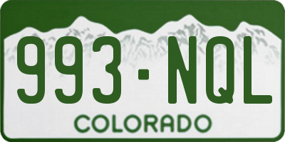 CO license plate 993NQL