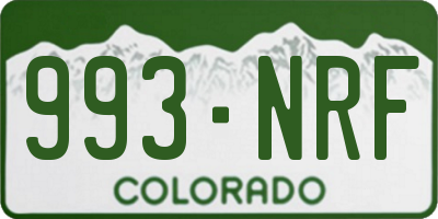 CO license plate 993NRF