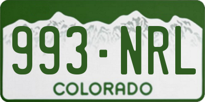 CO license plate 993NRL