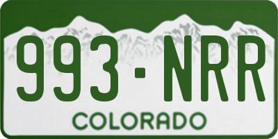 CO license plate 993NRR