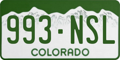 CO license plate 993NSL