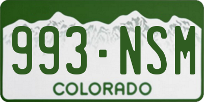 CO license plate 993NSM
