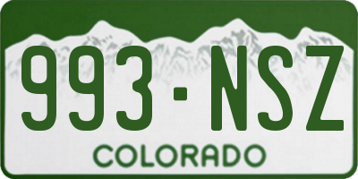 CO license plate 993NSZ