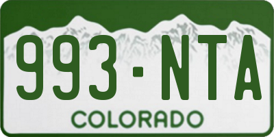 CO license plate 993NTA