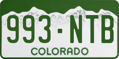 CO license plate 993NTB