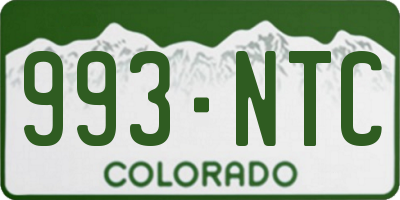 CO license plate 993NTC