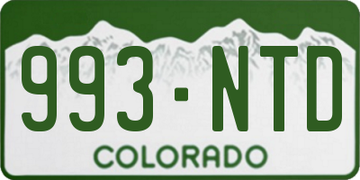 CO license plate 993NTD