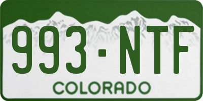 CO license plate 993NTF