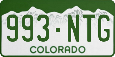 CO license plate 993NTG