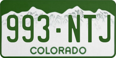 CO license plate 993NTJ