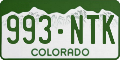CO license plate 993NTK